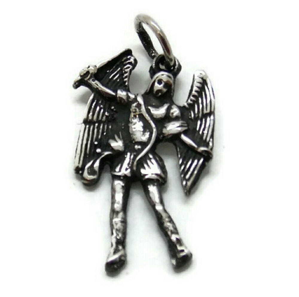 Sterling Silver Arc Angel Micheal Pendant